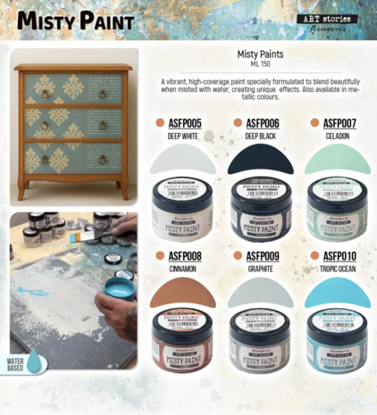 Stamperia Art Stories Misty Paint Selection (6pcs) (ASTX04) Stamperia Art Stories Misty Paint Selection (6pcs) (ASTX04)