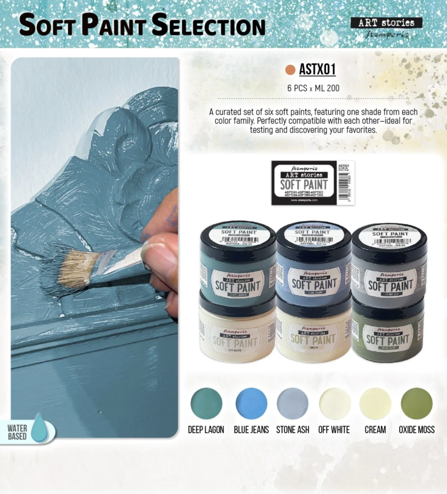 Stamperia Art Stories Soft Paint Selection (6pcs) (ASTX01) Stamperia Art Stories Soft Paint Selection (6pcs) (ASTX01)