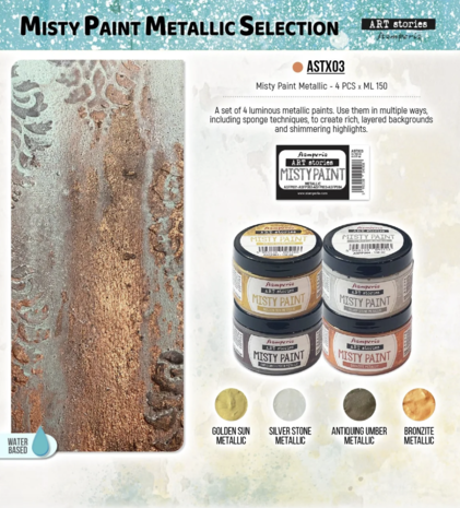 Stamperia Art Stories Misty Paint Metallic Selection (4pcs) (ASTX03) Stamperia Art Stories Misty Paint Metallic Selection (4pcs) (ASTX03)