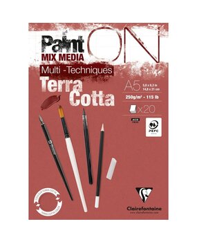 Clairefontaine PaintON Mixed Media Papier A5 Terracotta (976152C)
