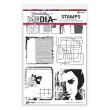 Dina Wakley MEdia Cling Stamps Squared Up (MDR87816)
