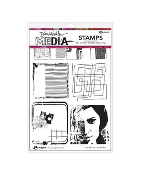 Dina Wakley MEdia Cling Stamps Squared Up (MDR87816)