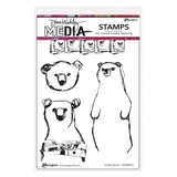 Dina Wakley MEdia Cling Stamps Scribbly Bears (MDR89872)
