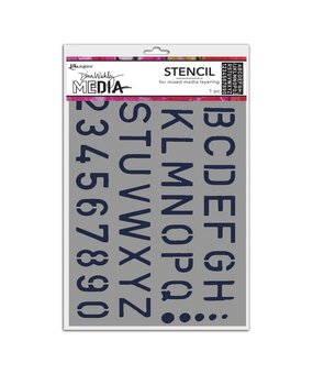 Dina Wakley MEdia Masking Stencil School Style Alpha (MDS87748)