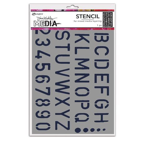 Dina Wakley MEdia Masking Stencil School Style Alpha (MDS87748)