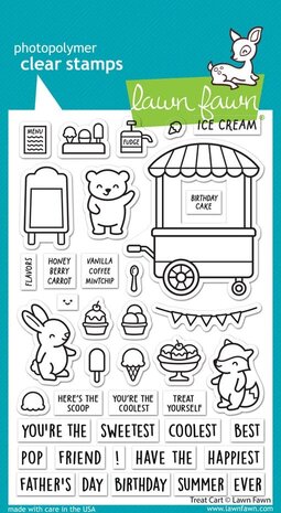 Lawn Fawn Treat Cart Clear Stamps (LF3408)