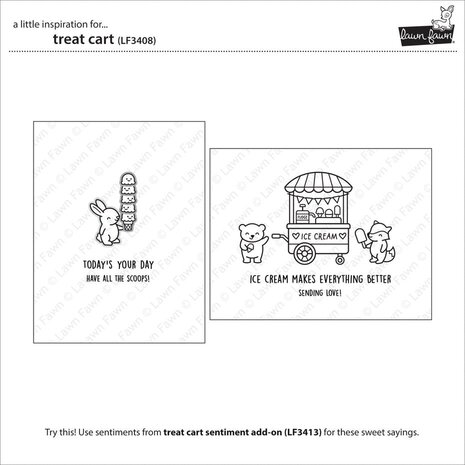 Lawn Fawn Treat Cart Clear Stamps (LF3408)