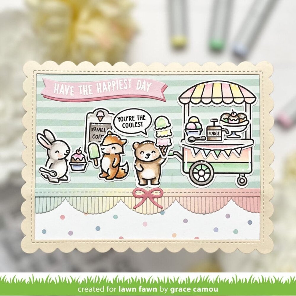 Lawn Fawn Treat Cart Clear Stamps (LF3408)