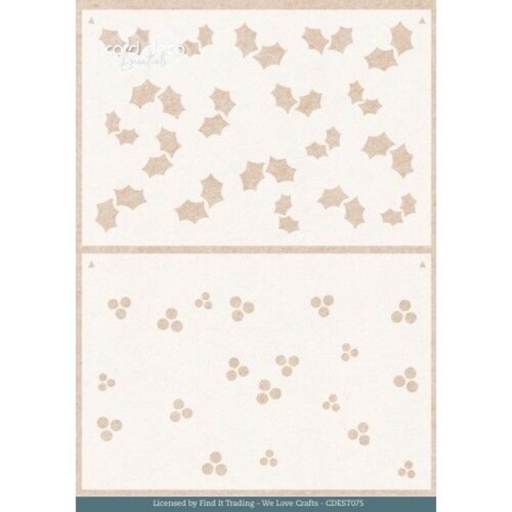 Card Deco Mixed Media Stencil Floral Holly Pattern (CDEST075) Card Deco Mixed Media Stencil Floral Holly Pattern (CDEST075)