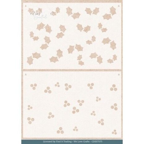 Card Deco Mixed Media Stencil Floral Holly Pattern (CDEST075) Card Deco Mixed Media Stencil Floral Holly Pattern (CDEST075)