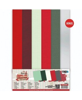 Yvonne Creations Floral Christmas A4 Linen Cardstock Pack (YC-A4-10032)