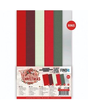 Yvonne Creations Floral Christmas 4K Linen Cardstock Pack (YC-4K-10032)