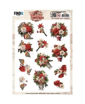 Yvonne Creations Floral Christmas 3D Push Out Floral Vase (SB11038) Yvonne Creations Floral Christmas 3D Push Out Floral Vase (SB11038)