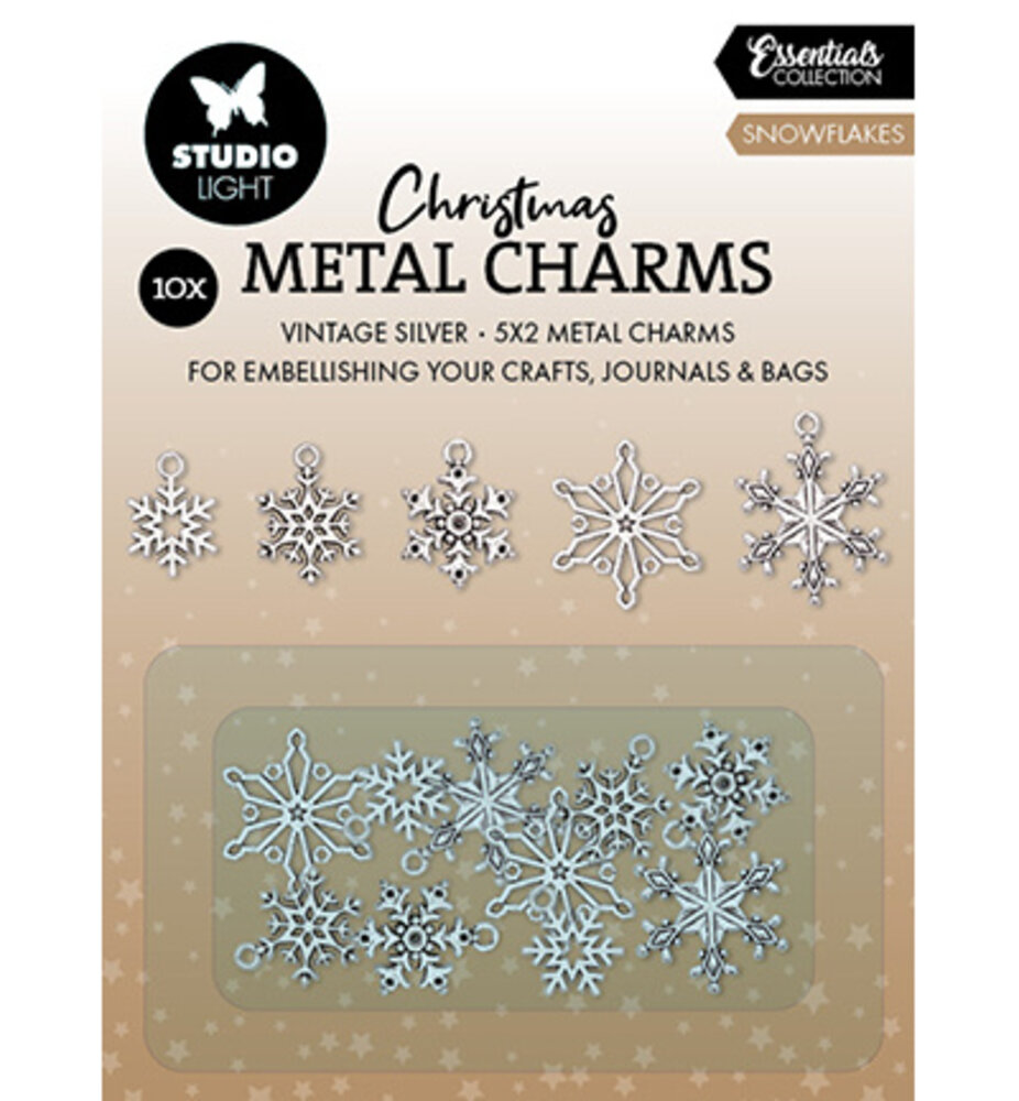 Studio Light Christmas Essentials Metal Charms Snowflakes (SL-CO-CHARM05)
