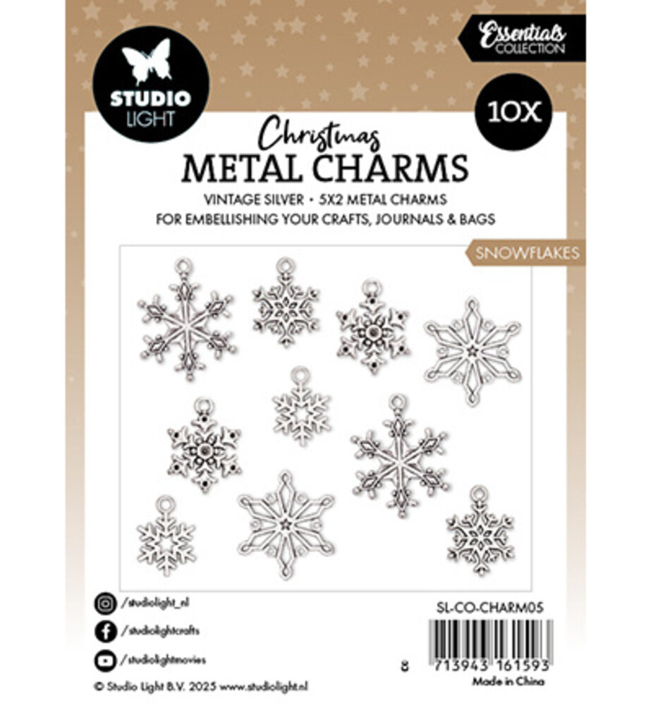 Studio Light Christmas Essentials Metal Charms Snowflakes (SL-CO-CHARM05)