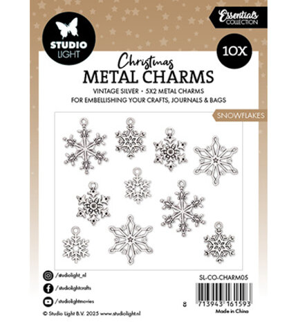 Studio Light Christmas Essentials Metal Charms Snowflakes (SL-CO-CHARM05)