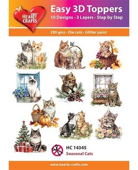 Hearty Crafts Easy 3D Toppers Seasonal Cats (HC14345) Hearty Crafts Easy 3D Toppers Seasonal Cats (HC14345)
