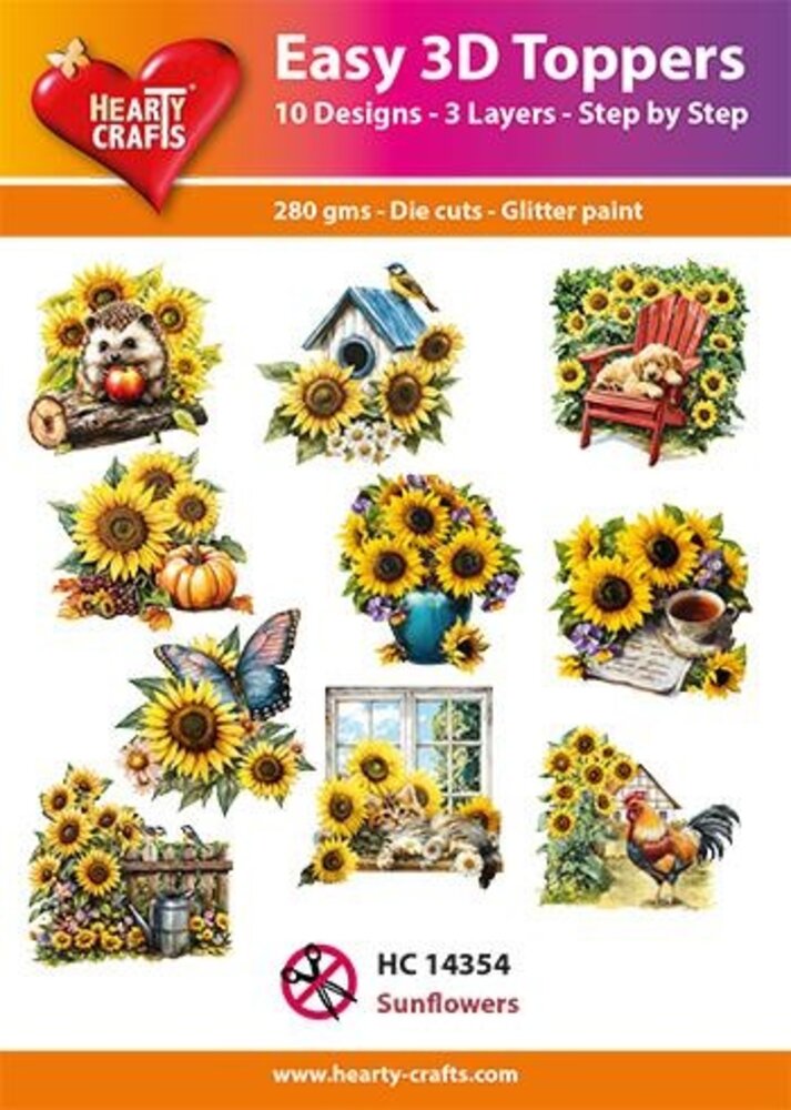 Hearty Crafts Easy 3D Toppers Sunflowers (HC14354) Hearty Crafts Easy 3D Toppers Sunflowers (HC14354)