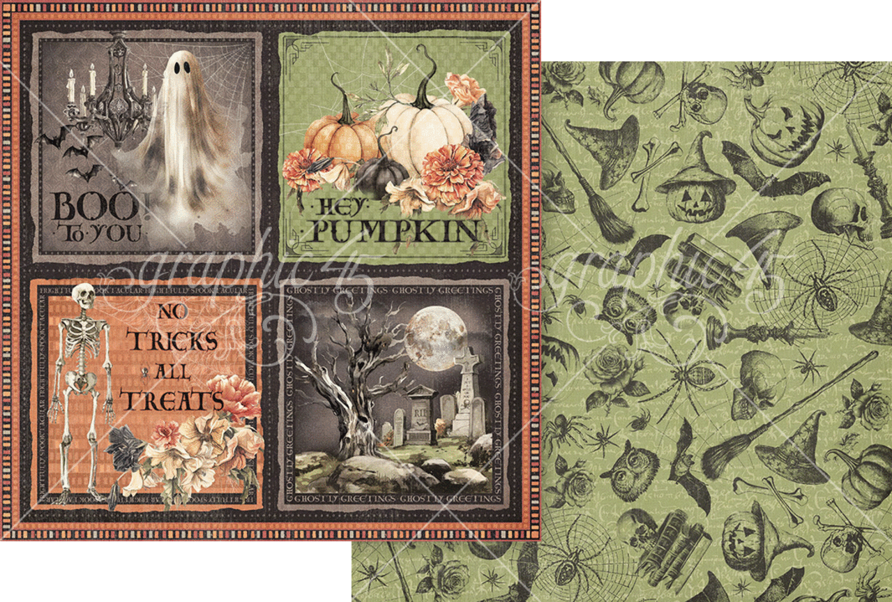 Graphic 45 Ghostly Greetings 12x12 Inch Collection Pack (4503074) Graphic 45 Ghostly Greetings 12x12 Inch Collection Pack (4503074)