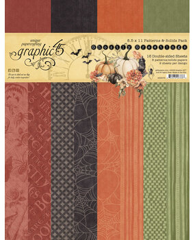 Graphic 45 Ghostly Greetings 8.5x11 Inch Patterns & Solids Paper Pack (4503075) Graphic 45 Ghostly Greetings 8.5x11 Inch Patterns & Solids Paper Pack (4503075)