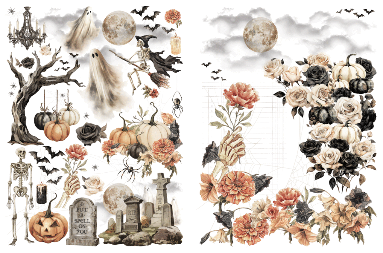 Graphic 45 Ghostly Greetings Rub-on Transfers (4503079) Graphic 45 Ghostly Greetings Rub-on Transfers (4503079)