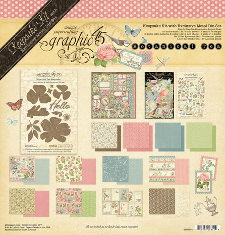 Graphic 45 Botanical Tea Keepsake Kit with Exclusive Metal Die-Set (4503101) Graphic 45 Botanical Tea Keepsake Kit with Exclusive Metal Die-Set (4503101)