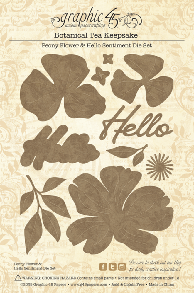 Graphic 45 Botanical Tea Keepsake Kit with Exclusive Metal Die-Set (4503101) Graphic 45 Botanical Tea Keepsake Kit with Exclusive Metal Die-Set (4503101)