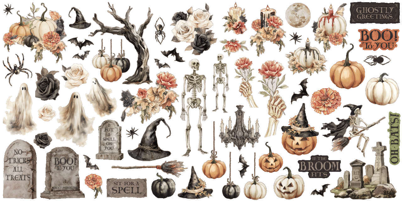 Graphic 45 Ghostly Greetings Ephemera Set (4503077) Graphic 45 Ghostly Greetings Ephemera Set (4503077)