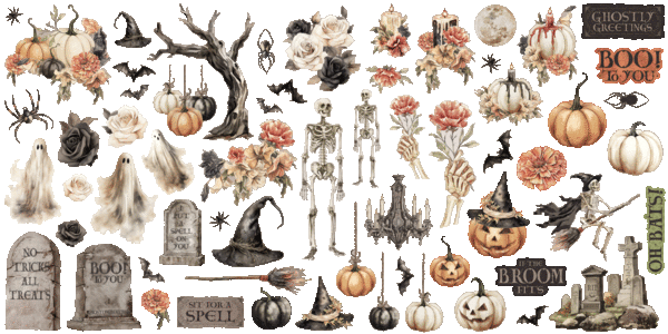 Graphic 45 Ghostly Greetings Ephemera Set (4503077) Graphic 45 Ghostly Greetings Ephemera Set (4503077)