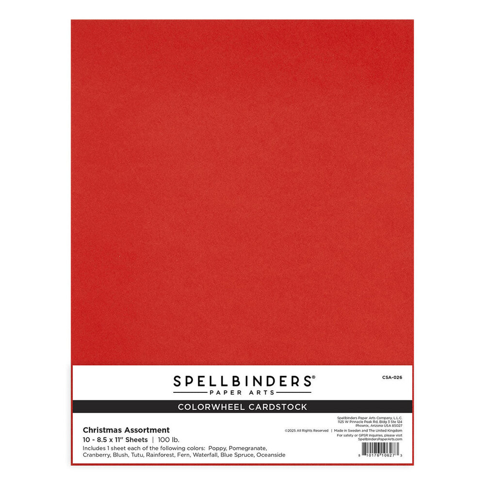 Spellbinders ColorWheel Cardstock 8.5x11 Inch Christmas Assortment (CSA-026) Spellbinders ColorWheel Cardstock 8.5x11 Inch Christmas Assortment (CSA-026)