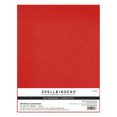 Spellbinders ColorWheel Cardstock 8.5x11 Inch Christmas Assortment (CSA-026) Spellbinders ColorWheel Cardstock 8.5x11 Inch Christmas Assortment (CSA-026)