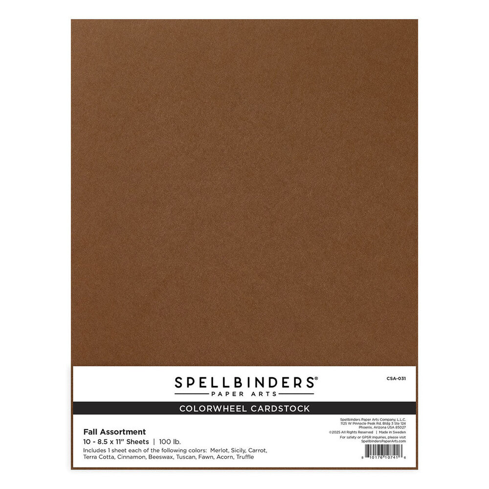 Spellbinders ColorWheel Cardstock 8.5x11 Inch Fall Assortment (CSA-031)