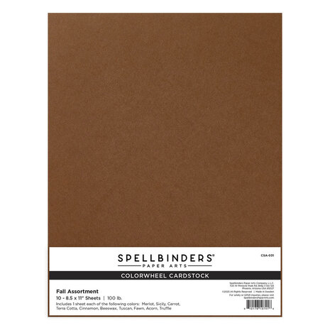 Spellbinders ColorWheel Cardstock 8.5x11 Inch Fall Assortment (CSA-031)