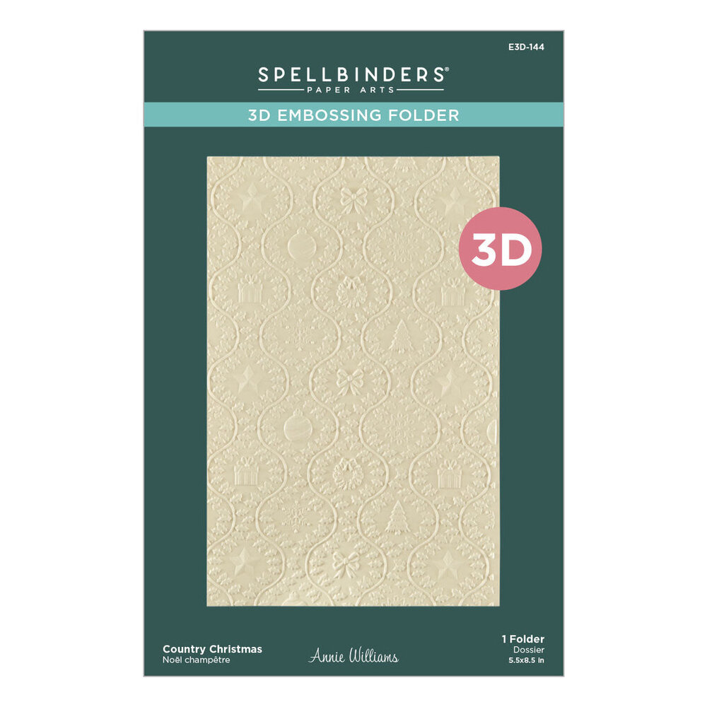 Spellbinders Country Christmas 3D Embossing Folder (E3D-144)
