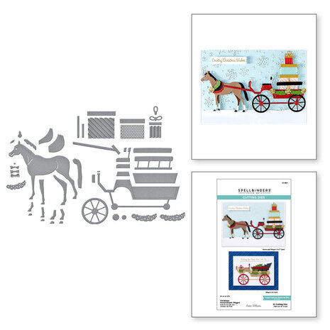 Spellbinders Country Christmas Christmas Horse-Drawn Wagon Dies (S5-694) Spellbinders Country Christmas Christmas Horse-Drawn Wagon Dies (S5-694)