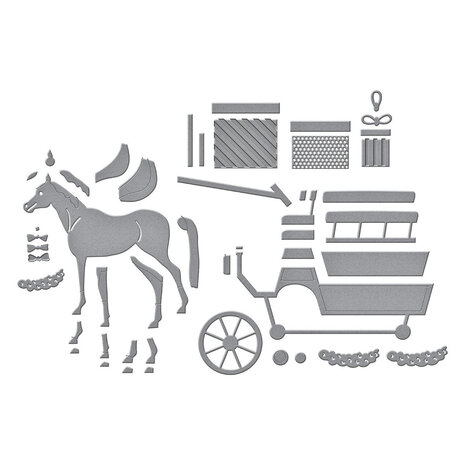 Spellbinders Country Christmas Christmas Horse-Drawn Wagon Dies (S5-694) Spellbinders Country Christmas Christmas Horse-Drawn Wagon Dies (S5-694)