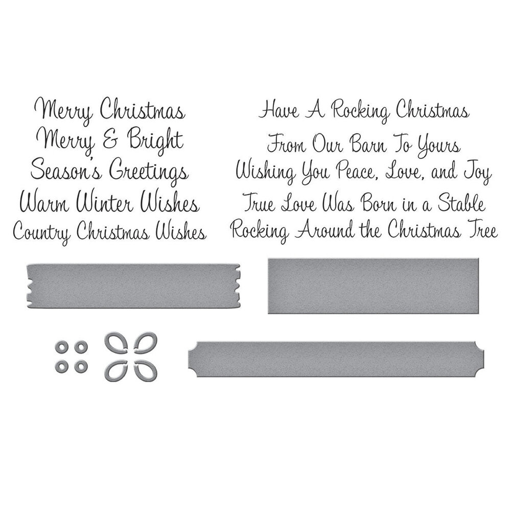 Spellbinders Country Christmas Banner & Sentiments Press Plate & Die (BP-307) Spellbinders Country Christmas Banner & Sentiments Press Plate & Die (BP-307)