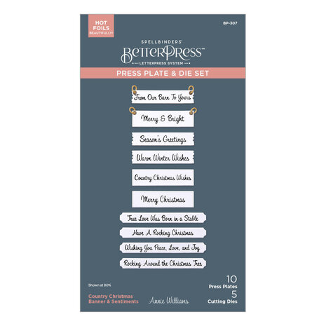 Spellbinders Country Christmas Banner & Sentiments Press Plate & Die (BP-307) Spellbinders Country Christmas Banner & Sentiments Press Plate & Die (BP-307)