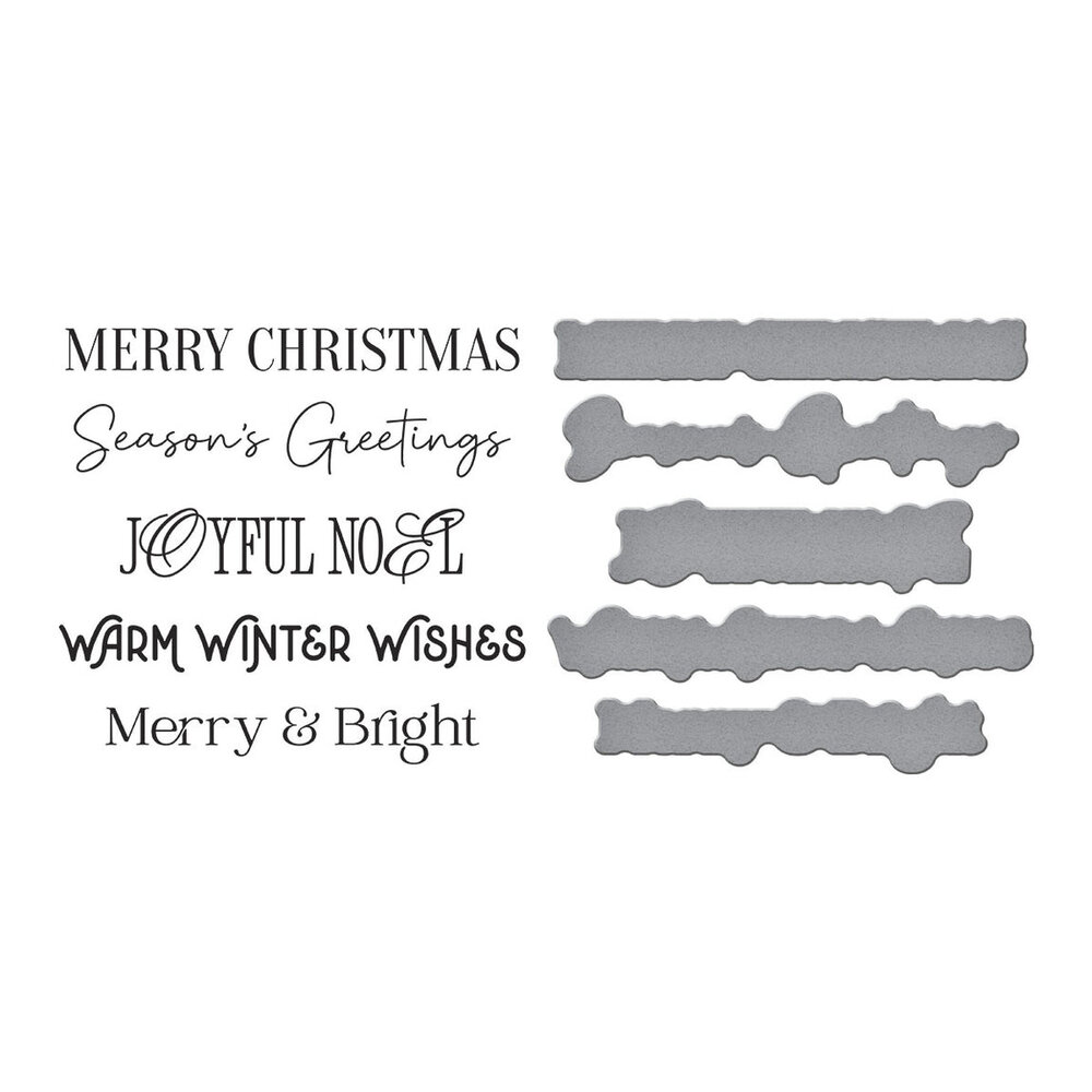 Spellbinders Wonderland Merry Messages Press Plate & Die Set (BP-312) Spellbinders Wonderland Merry Messages Press Plate & Die Set (BP-312)