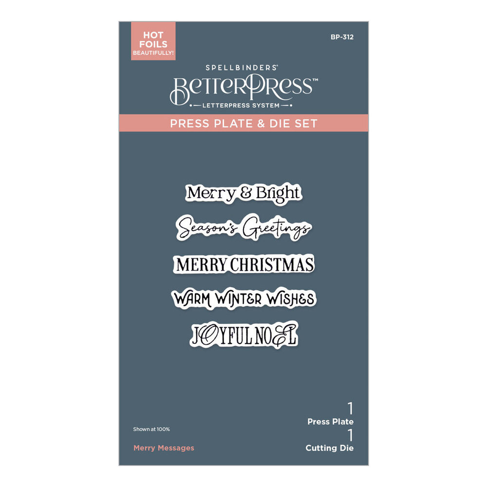 Spellbinders Wonderland Merry Messages Press Plate & Die Set (BP-312) Spellbinders Wonderland Merry Messages Press Plate & Die Set (BP-312)