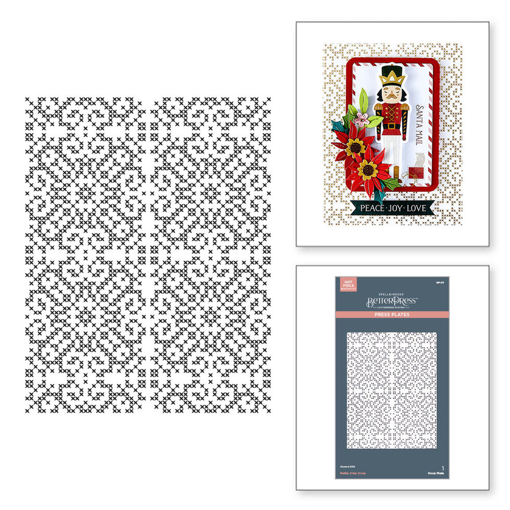 Spellbinders Merry Moments Petite Criss Cross Press Plate (BP-311) Spellbinders Merry Moments Petite Criss Cross Press Plate (BP-311)
