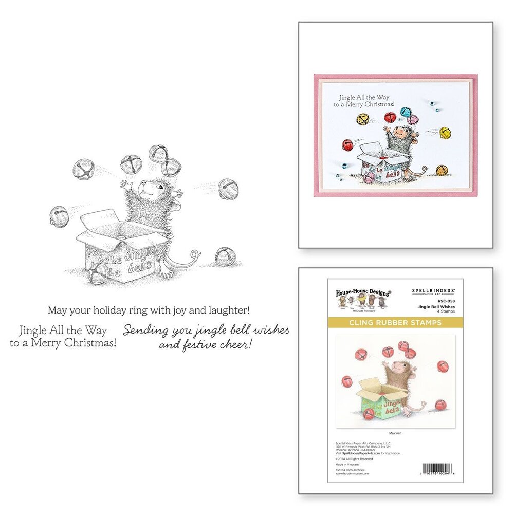 Spellbinders House-Mouse Designs Jingle Bell Wishes Cling Rubber Stamp (RSC-058) Spellbinders House-Mouse Designs Jingle Bell Wishes Cling Rubber Stamp (RSC-058)