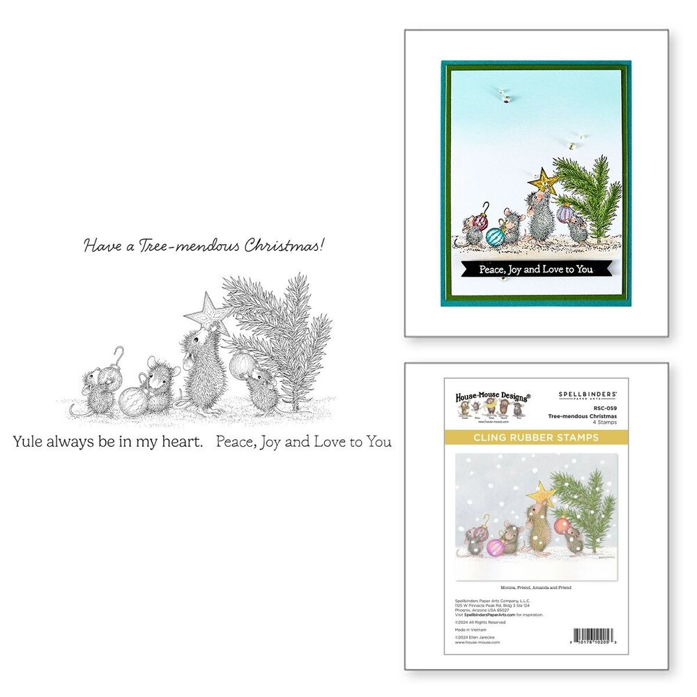 Spellbinders House-Mouse Designs Tree-Mendous Christmas Cling Rubber Stamp (RSC-059) Spellbinders House-Mouse Designs Tree-Mendous Christmas Cling Rubber Stamp (RSC-059)