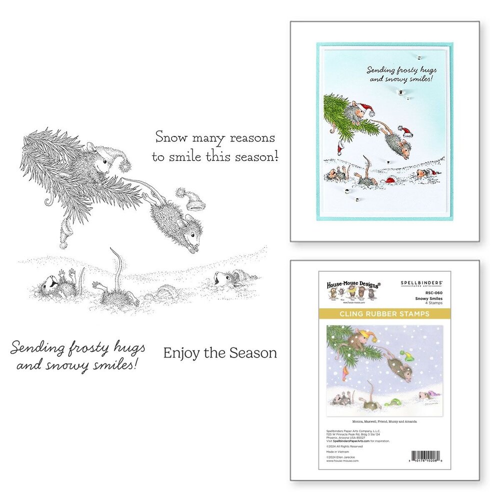 Spellbinders House-Mouse Designs Snowy Smiles Cling Rubber Stamp (RSC-060) Spellbinders House-Mouse Designs Snowy Smiles Cling Rubber Stamp (RSC-060)