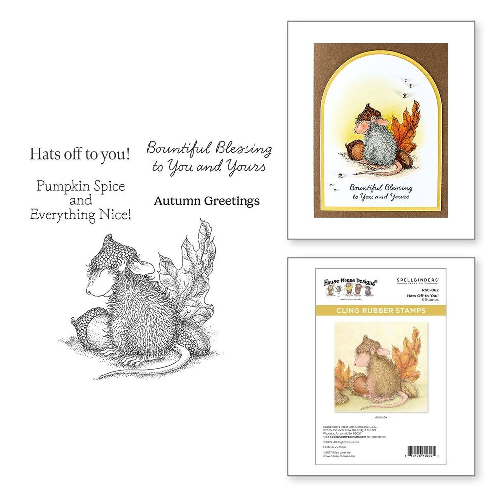 Spellbinders House-Mouse Designs Hats Off to You! Cling Rubber Stamp (RSC-062)
