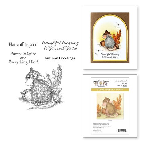 Spellbinders House-Mouse Designs Hats Off to You! Cling Rubber Stamp (RSC-062)