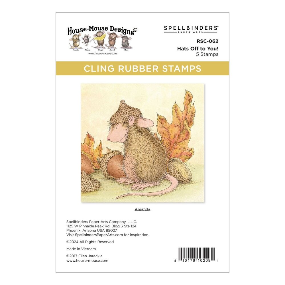 Spellbinders House-Mouse Designs Hats Off to You! Cling Rubber Stamp (RSC-062)