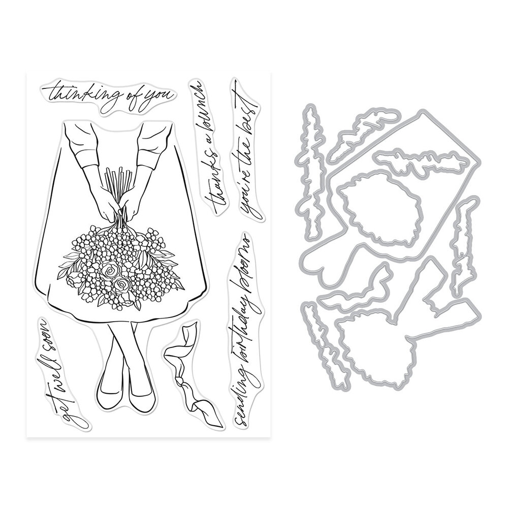 Hero Arts Seaside Blooms Summer Bouquet Clear Stamps & Dies (DC318) Hero Arts Seaside Blooms Summer Bouquet Clear Stamps & Dies (DC318)