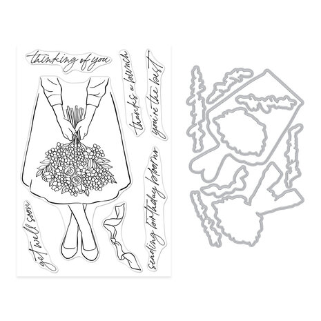 Hero Arts Seaside Blooms Summer Bouquet Clear Stamps & Dies (DC318) Hero Arts Seaside Blooms Summer Bouquet Clear Stamps & Dies (DC318)