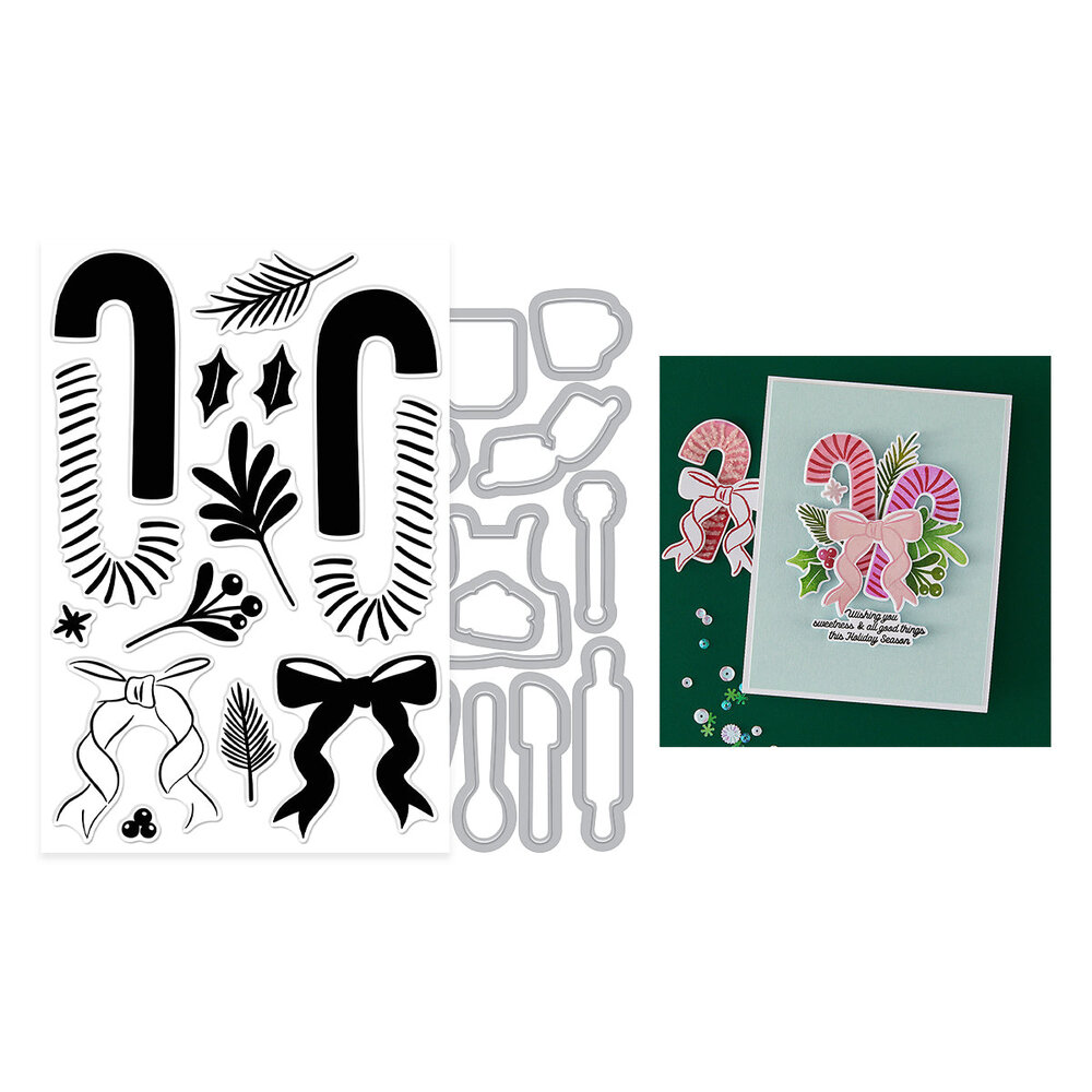 Hero Arts Candy Cane Season Candy Cane Swag Clear Stamps & Dies (DC322) Hero Arts Candy Cane Season Candy Cane Swag Clear Stamps & Dies (DC322)